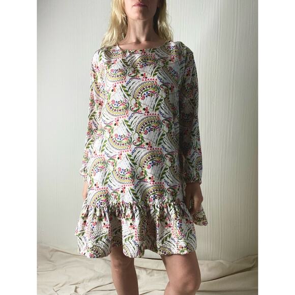 CYNTHIA ROWLEY Silk Floral Babydoll Mini Dress US 4 - Picture 1 of 16